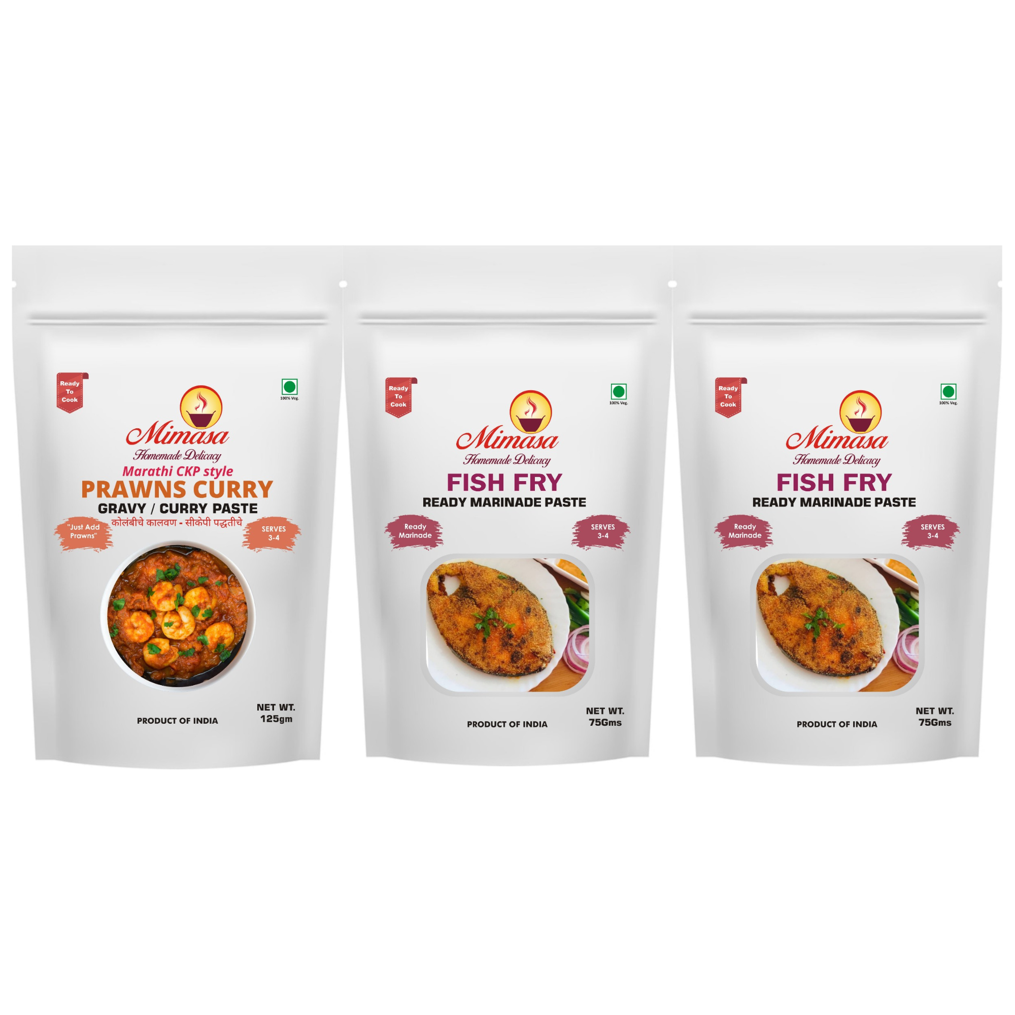 Mimasa Prawns Curry, Fish Fry Marinade, Fish Fry Marinade ( Pack of 3 )