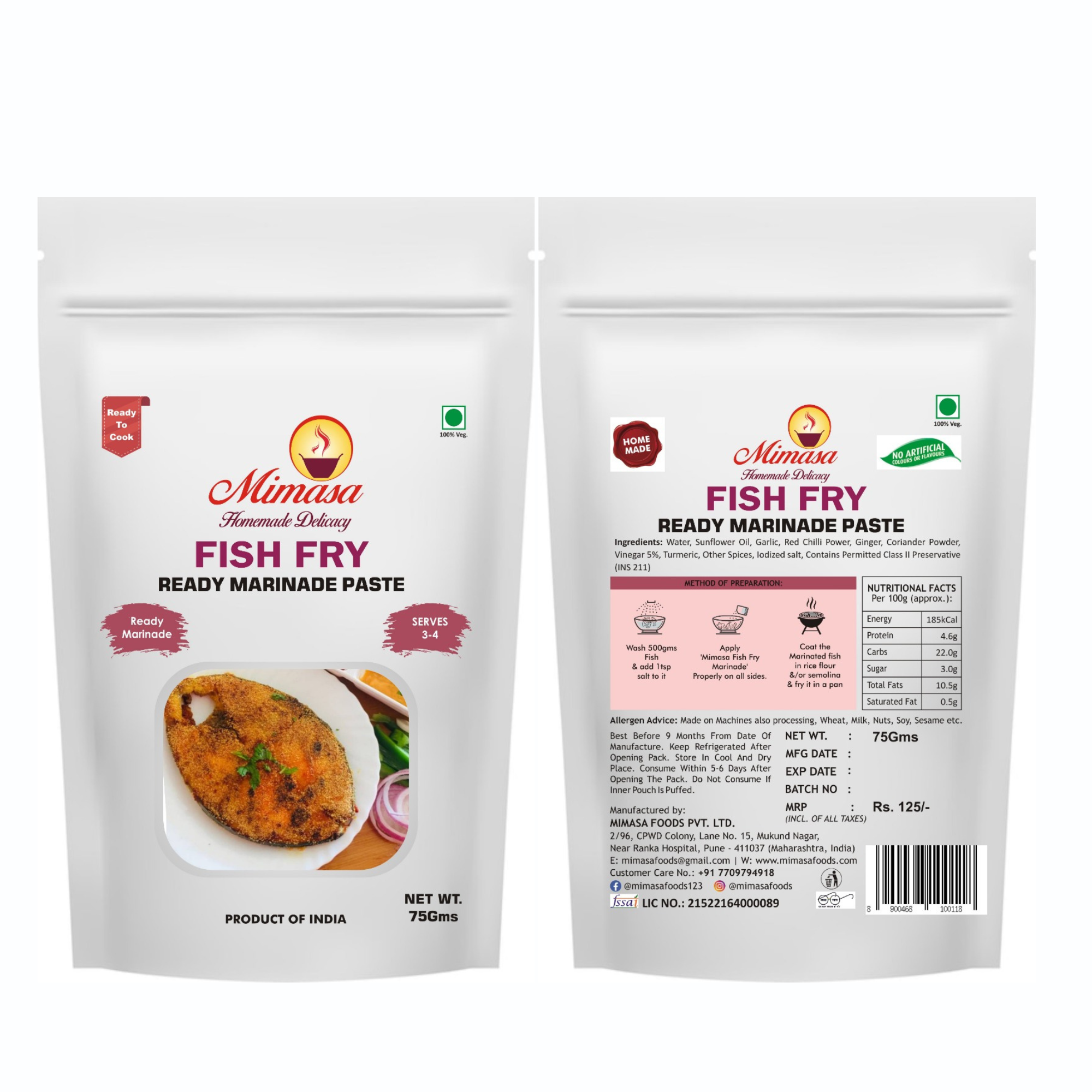 Mimasa Fish Fry Marinade Paste