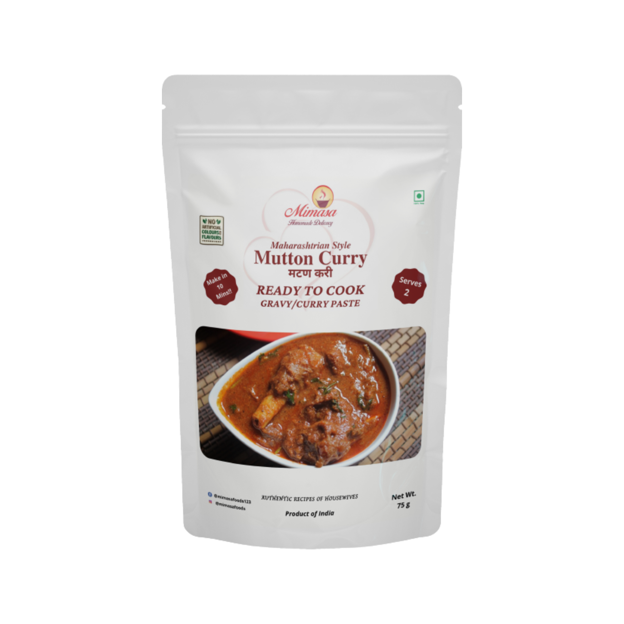 Mimasa Maharashtrian Style Mutton Curry Ready Gravy/Curry Paste