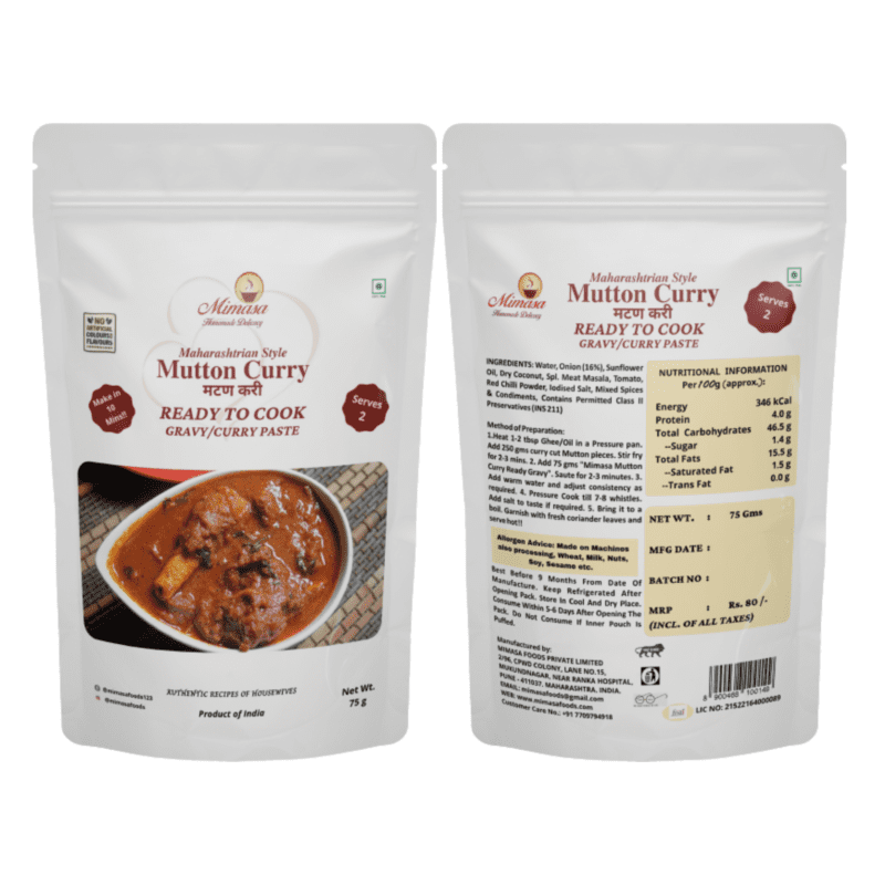 Mimasa Maharashtrian Style Mutton Curry Ready Gravy/Curry Paste