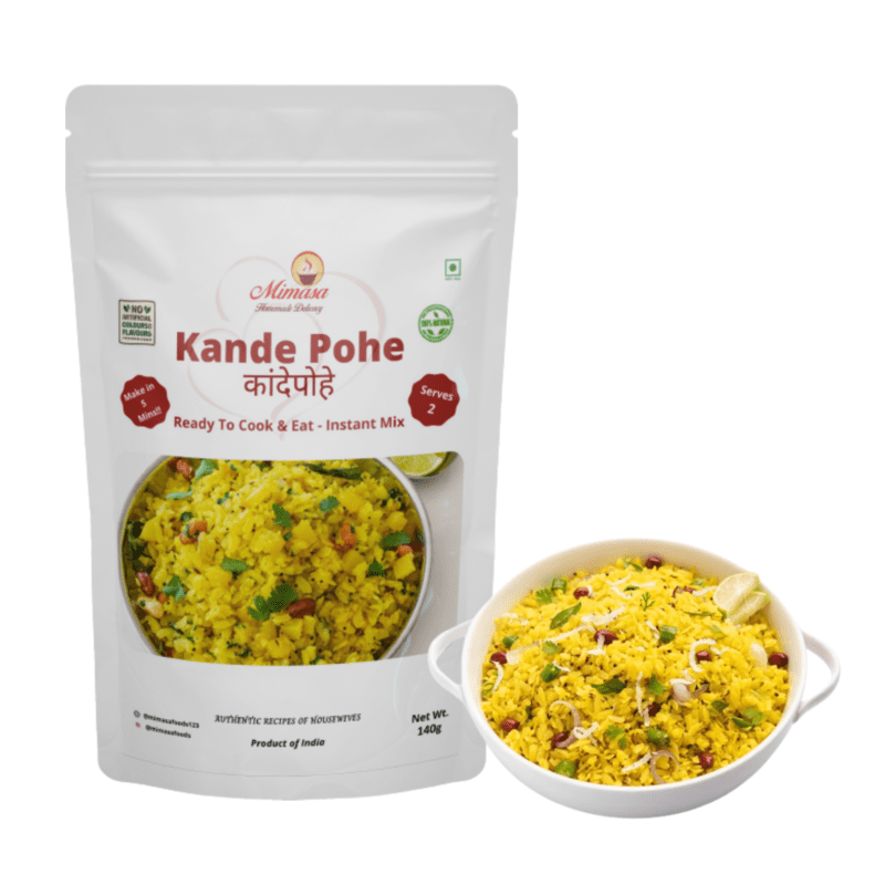 Mimasa Kande Pohe Ready to Cook & Eat -Instant Mix Make in 5 MINS!! 140 GMS Pouch